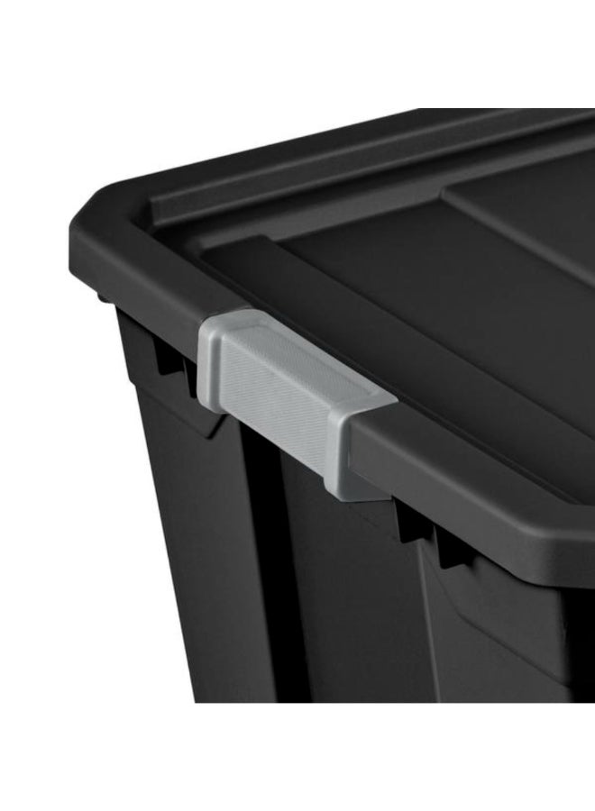 Sterilite Latch Closure Rectangular Stacker Storage Tote Black and Grey 50 Gal 4387460 - Image 3